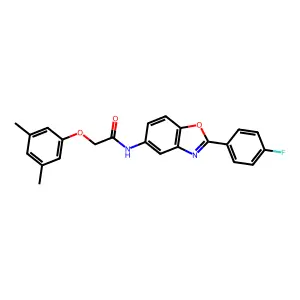 2-(3,5-dimethylphenoxy)-N-[2-(4-fluorophenyl)-1,3-benzoxazol-5-yl]acetamide structure