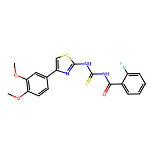 N-[[4-(3,4-dimethoxyphenyl)-1,3-thiazol-2-yl]carbamothioyl]-2-fluorobenzamide structure