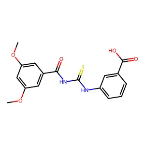 3-({[(3,5-Dimethoxyphenyl)carbonyl]carbamothioyl}amino)benzoic acid structure