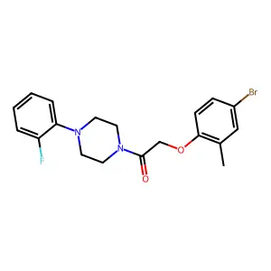 2-(4-Bromo-2-methylphenoxy)-1-[4-(2-fluorophenyl)piperazin-1-yl]ethanone structure