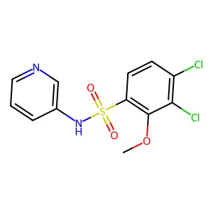 3,4-dichloro-2-methoxy-N-pyridin-3-ylbenzenesulfonamide structure