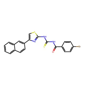 4-bromo-N-[(4-naphthalen-2-yl-1,3-thiazol-2-yl)carbamothioyl]benzamide structure