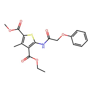 4-Ethyl 2-methyl 3-methyl-5-[(phenoxyacetyl)amino]thiophene-2,4-dicarboxylate structure