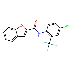 N-[4-chloro-2-(trifluoromethyl)phenyl]-1-benzofuran-2-carboxamide structure