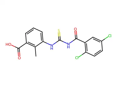 3-[(2,5-Dichlorobenzoyl)carbamothioylamino]-2-methylbenzoic acid structure