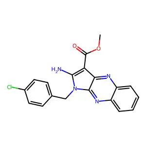 Methyl 2-amino-1-[(4-chlorophenyl)methyl]pyrrolo[3,2-b]quinoxaline-3-carboxylate structure