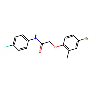 2-(4-bromo-2-methylphenoxy)-N-(4-fluorophenyl)acetamide structure