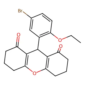 9-(5-bromo-2-ethoxyphenyl)-3,4,5,6,7,9-hexahydro-2H-xanthene-1,8-dione structure