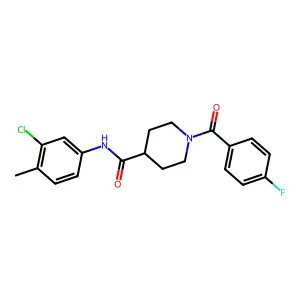 N-(3-chloro-4-methylphenyl)-1-(4-fluorobenzoyl)piperidine-4-carboxamide structure
