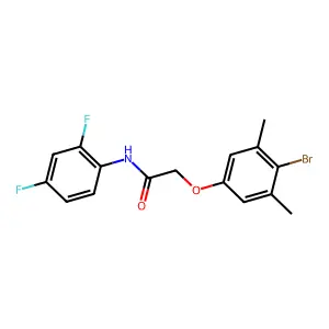 2-(4-bromo-3,5-dimethylphenoxy)-N-(2,4-difluorophenyl)acetamide structure