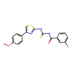 3-iodo-N-[[4-(4-methoxyphenyl)-1,3-thiazol-2-yl]carbamothioyl]benzamide structure