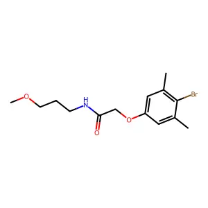 2-(4-bromo-3,5-dimethylphenoxy)-N-(3-methoxypropyl)acetamide structure
