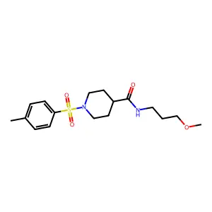 N-(3-methoxypropyl)-1-(4-methylphenyl)sulfonylpiperidine-4-carboxamide structure