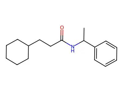 3-cyclohexyl-N-(1-phenylethyl)propanamide structure