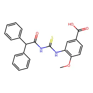 3-(3-(2,2-Diphenylacetyl)thioureido)-4-methoxybenzoic acid structure