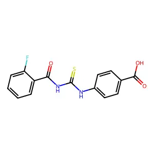 4-({[(2-Fluorophenyl)carbonyl]carbamothioyl}amino)benzoic acid structure