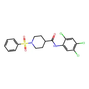 1-(benzenesulfonyl)-N-(2,4,5-trichlorophenyl)piperidine-4-carboxamide structure