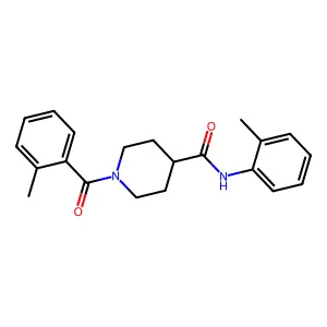 1-(2-methylbenzoyl)-N-(2-methylphenyl)piperidine-4-carboxamide structure