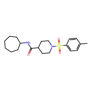 N-cycloheptyl-1-(4-methylphenyl)sulfonyl-4-piperidinecarboxamide structure