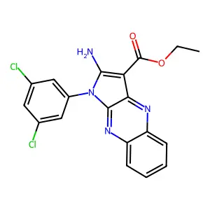 ethyl 2-amino-1-(3,5-dichlorophenyl)-1H-pyrrolo[2,3-b]quinoxaline-3-carboxylate structure