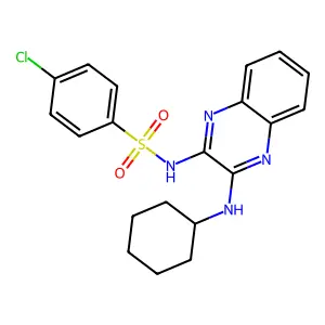4-chloro-N-[3-(cyclohexylamino)quinoxalin-2-yl]benzene-1-sulfonamide structure