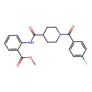 Methyl 2-[({1-[(4-fluorophenyl)carbonyl]piperidin-4-yl}carbonyl)amino]benzoate structure