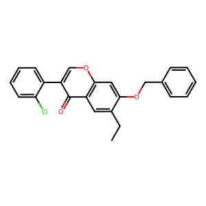 3-(2-Chlorophenyl)-6-ethyl-7-phenylmethoxychromen-4-one structure