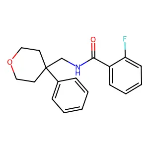 2-fluoro-N-[(4-phenyloxan-4-yl)methyl]benzamide structure