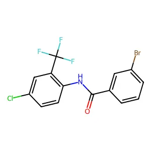 3-bromo-N-[4-chloro-2-(trifluoromethyl)phenyl]benzamide structure
