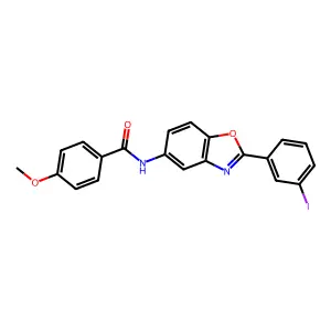 N-[2-(3-iodophenyl)-1,3-benzoxazol-5-yl]-4-methoxybenzamide structure