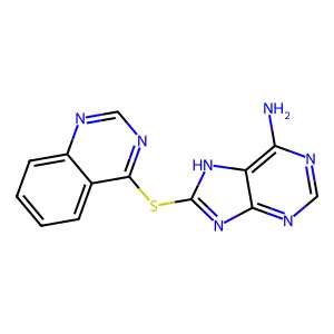 8-quinazolin-4-ylsulfanyl-7H-purin-6-amine structure