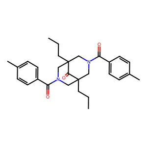 3,7-Bis(4-methylbenzoyl)-1,5-dipropyl-3,7-diazabicyclo[3.3.1]nonan-9-one structure
