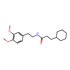 3-cyclohexyl-N-[2-(3,4-dimethoxyphenyl)ethyl]propanamide structure