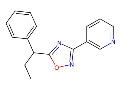3-[5-(1-Phenylpropyl)-1,2,4-oxadiazol-3-yl]pyridine structure