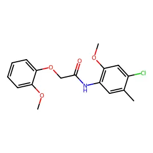 N-(4-chloro-2-methoxy-5-methylphenyl)-2-(2-methoxyphenoxy)acetamide structure