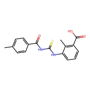 2-Methyl-3-({[(4-methylphenyl)carbonyl]carbamothioyl}amino)benzoic acid structure