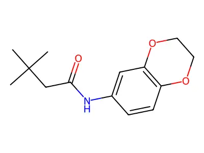 N-(2,3-dihydro-1,4-benzodioxin-6-yl)-3,3-dimethylbutanamide structure
