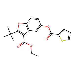 Ethyl 2-tert-butyl-5-(thiophene-2-carbonyloxy)-1-benzofuran-3-carboxylate structure