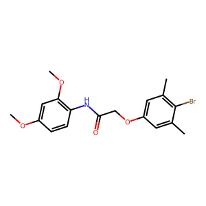 2-(4-bromo-3,5-dimethylphenoxy)-N-(2,4-dimethoxyphenyl)acetamide structure