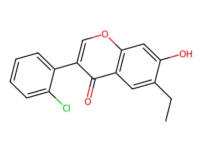 3-(2-Chlorophenyl)-6-ethyl-7-hydroxychromen-4-one structure