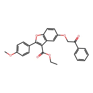 Ethyl 2-(4-methoxyphenyl)-5-(2-oxo-2-phenylethoxy)-1-benzofuran-3-carboxylate structure