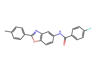 4-fluoro-N-[2-(4-methylphenyl)-1,3-benzoxazol-5-yl]benzamide structure