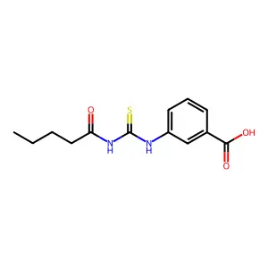 3-[(Pentanoylcarbamothioyl)amino]benzoic acid structure