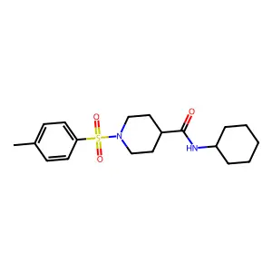 N-cyclohexyl-1-[(4-methylphenyl)sulfonyl]-4-piperidinecarboxamide structure