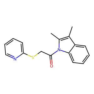 1-(2,3-Dimethyl-indol-1-yl)-2-(pyridin-2-ylsulfanyl)-ethanone structure