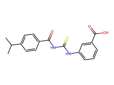 3-[(4-Propan-2-ylbenzoyl)carbamothioylamino]benzoic acid structure