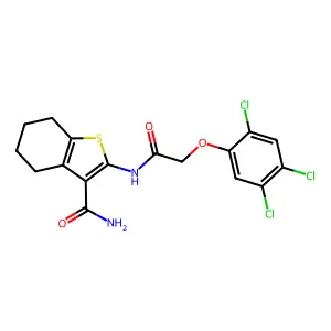 2-{[(2,4,5-trichlorophenoxy)acetyl]amino}-4,5,6,7-tetrahydro-1-benzothiophene-3-carboxamide structure