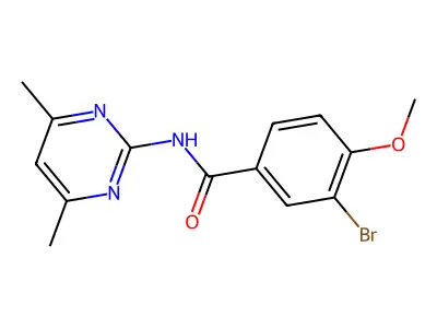 3-bromo-N-(4,6-dimethylpyrimidin-2-yl)-4-methoxybenzamide structure