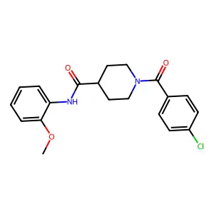 1-(4-chlorobenzoyl)-N-(2-methoxyphenyl)piperidine-4-carboxamide structure