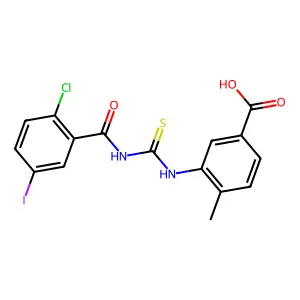 3-[(2-Chloro-5-iodobenzoyl)carbamothioylamino]-4-methylbenzoic acid structure